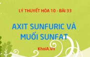 Tính chất vật lý, tính chất hóa học của Axit Sunfuric H2SO4 và...
